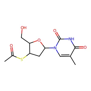 3'-Acetylthio-3'-deoxythymidine structure