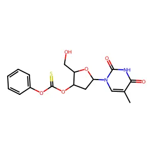 Thymidine, 3'-(O-phenyl carbonothioate) structure