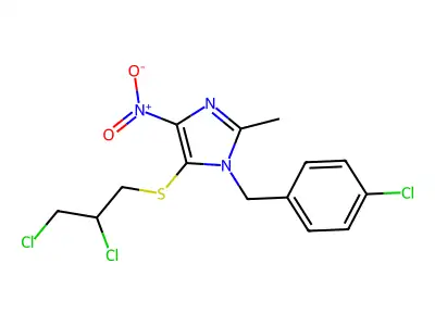 1-((4-Chlorophenyl)methyl)-5-((2,3-dichloropropyl)thio)-2-methyl-4-nitro-1H-imidazole structure