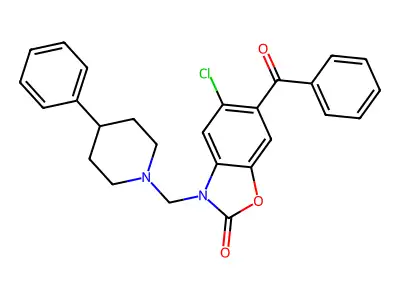 2(3H)-Benzoxazolone, 6-benzoyl-5-chloro-3-((4-phenyl-1-piperidinyl)methyl)- structure