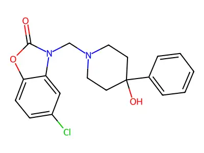 2(3H)-Benzoxazolone, 5-chloro-3-((4-hydroxy-4-phenyl-1-piperidinyl)methyl)- structure