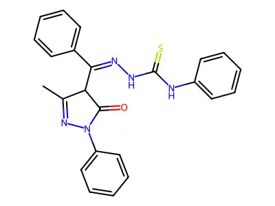4-(1-Phenyl-2-(4-phenylthiosemicarbazone)-3-methyl-1-phenyl-2-pyrazolin-5-one structure