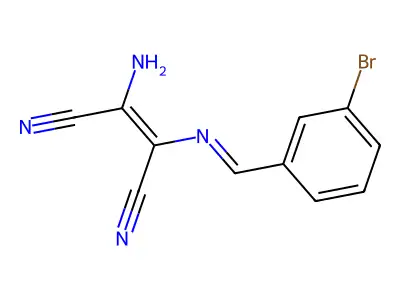 2-Amino-1-(1-aza-2-(3-bromophenyl)vinyl)ethene-1,2-dicarbonitrile structure