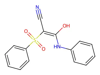 3-Anilino-2-(benzenesulfonyl)-3-hydroxy-prop-2-enenitrile structure