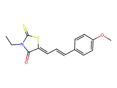3-ethyl-5-[3-(4-methoxyphenyl)prop-2-enylidene]-2-sulfanylidene-1,3-thiazolidin-4-one structure