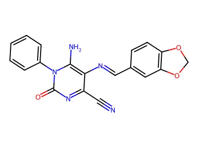 5-(1-AZA-2-BENZO[3,4-D]1,3-DIOXOLEN-5-YLVINYL)-4-IMINO-2-OXO-3-PHENYL-1H-1,3-DIAZINE-6-CARBONITRILE structure