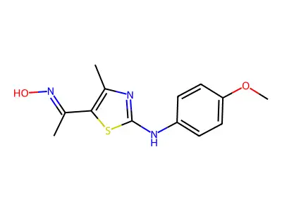 5-[1-(hydroxyimino)ethyl]-N-(4-methoxyphenyl)-4-methyl-1,3-thiazol-2-amine structure