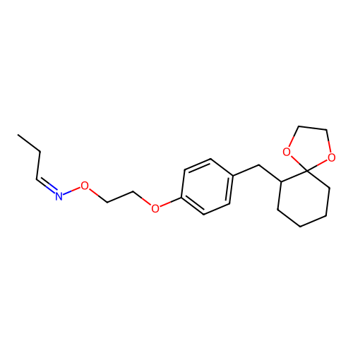 Propanal, O-(2-(4-(1,4-dioxaspiro(4.5)dec-6-ylmethyl)phenoxy)ethyl)oxime, (Z)- structure