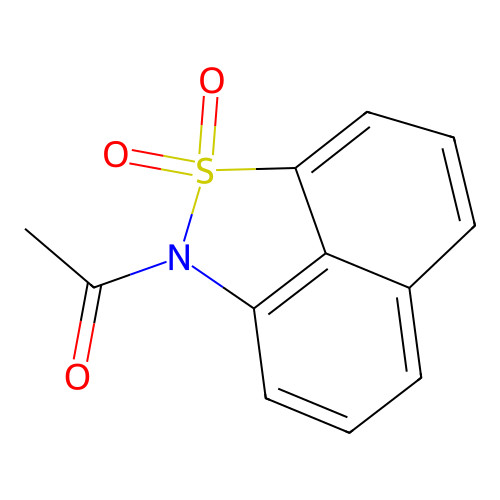 2-acetyl-2H-naphtho[1,8-cd]isothiazole 1,1-dioxide structure