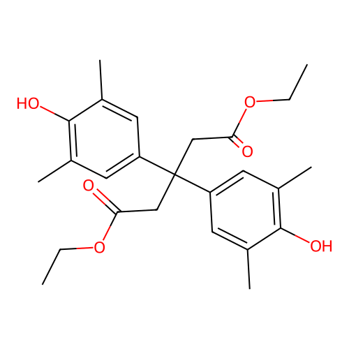 Diethyl 3,3-bis(4-hydroxy-3,5-dimethylphenyl)pentanedioate structure