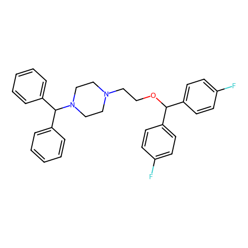 1-Benzhydryl-4-[2-[bis(4-fluorophenyl)methoxy]ethyl]piperazine structure