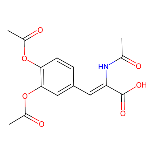 2-(Acetylamino)-3-[3,4-bis(acetyloxy)phenyl]acrylic acid structure