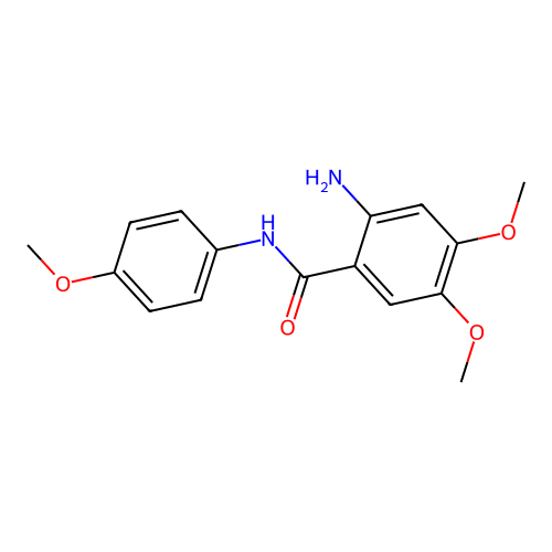 2-amino-4,5-dimethoxy-N-(4-methoxyphenyl)benzamide structure