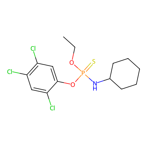 Trichlorophenyl cyclohexylamido ethyl thiophosphate structure