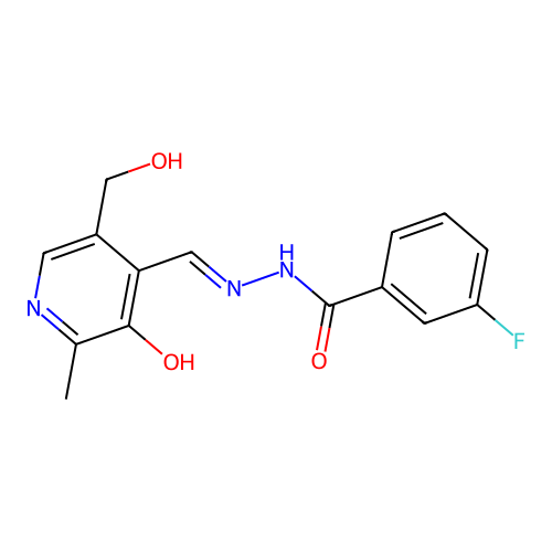 3-fluoro-N'-[(E)-[5-(hydroxymethyl)-2-methyl-3-oxopyridin-4- structure
