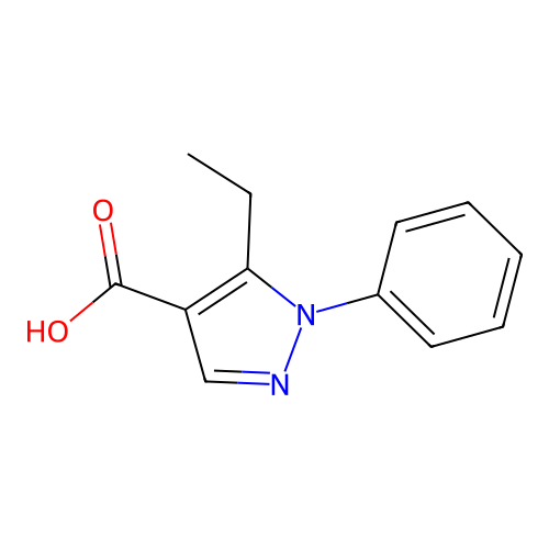 5-ethyl-1-phenyl-1H-pyrazole-4-carboxylic acid structure