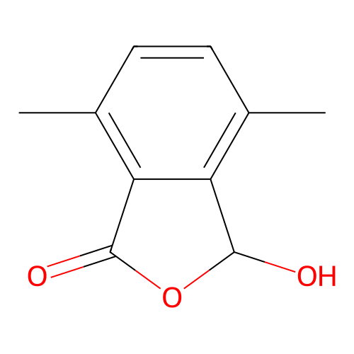 3-hydroxy-4,7-dimethyl-3H-2-benzofuran-1-one structure