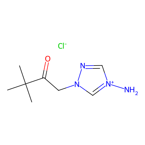 4-Amino-1-(3,3-dimethyl-2-oxo-butyl)-1H-[1,2,4]triazol-4-ium structure