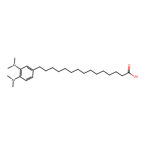 Benzenepentadecanoic acid, 3,4-bis(dimethylarsino)- structure
