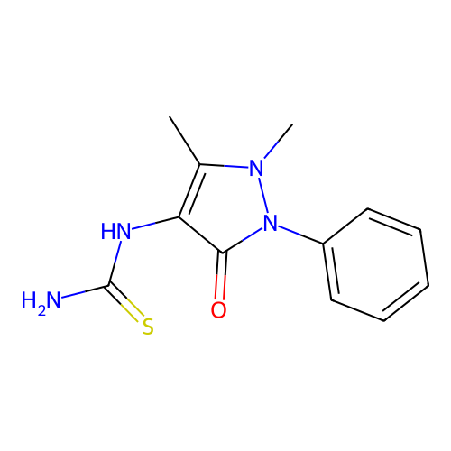 N-(1,5-Dimethyl-3-oxo-2-phenyl-2,3-dihydro-1H-pyrazol-4-yl)thiourea structure
