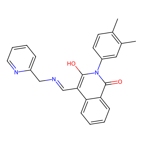 (4E)-2-(3,4-dimethylphenyl)-4-[(pyridin-2-ylmethylamino)methylidene]isoquinoline-1,3-dione structure