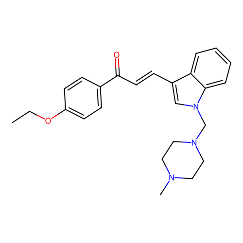 (E)-1-(4-Ethoxy-phenyl)-3-[1-(4-methyl-piperazin-1-ylmethyl)-1H-indol-3-yl]-propenone structure
