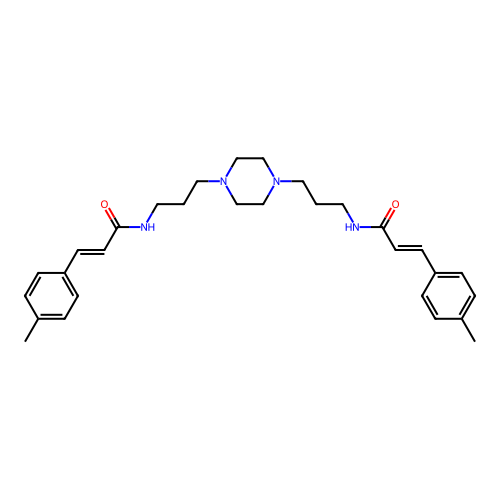 (E)-3-(4-methylphenyl)-N-[3-[4-[3-[[(E)-3-(4-methylphenyl)prop-2-enoyl]amino]propyl]piperazin-1-yl]propyl]prop-2-enamide structure