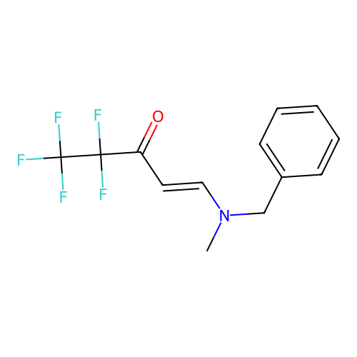 (E)-1-[benzyl(methyl)amino]-4,4,5,5,5-pentafluoro-1-penten-3-one structure