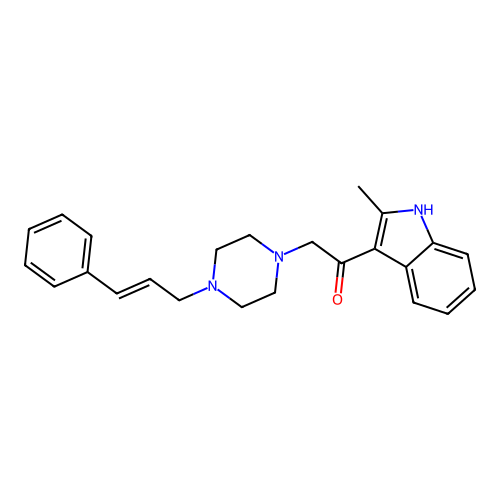 1-(2-Methyl-1H-indol-3-yl)-2-[4-((E)-3-phenyl-allyl)-piperazin-1-yl]-ethanone structure
