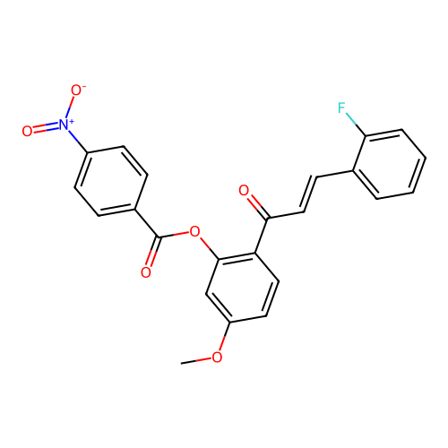 2-[(2E)-3-(2-fluorophenyl)prop-2-enoyl]-5-methoxyphenyl 4-nitrobenzoate structure