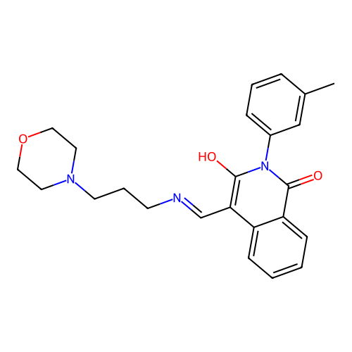(4E)-2-(3-methylphenyl)-4-[(3-morpholin-4-ylpropylamino)methylidene]isoquinoline-1,3-dione structure