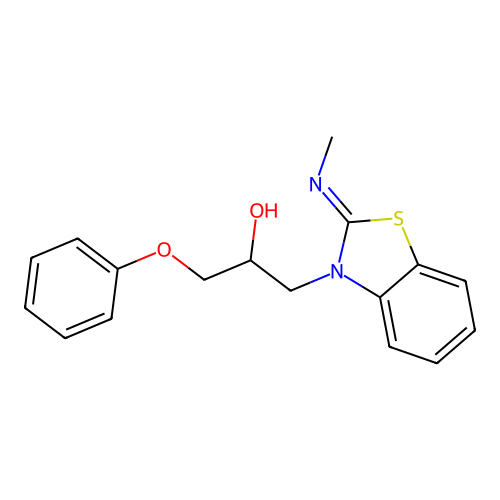 (Z)-1-(2-(methylimino)benzo[d]thiazol-3(2H)-yl)-3-phenoxypropan-2-ol structure