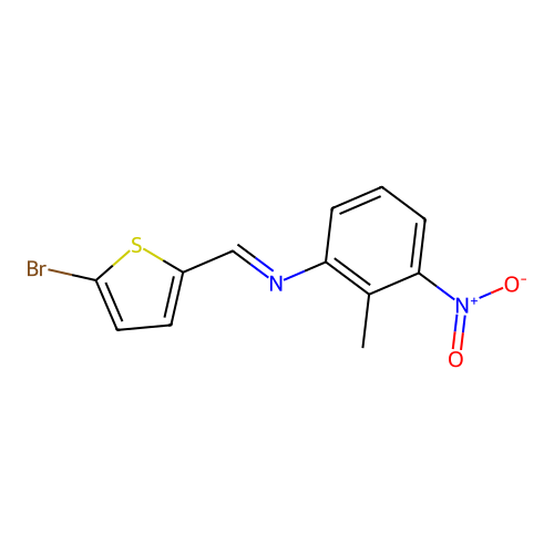 N-[(5-bromo-2-thienyl)methylene]-2-methyl-3-nitroaniline structure