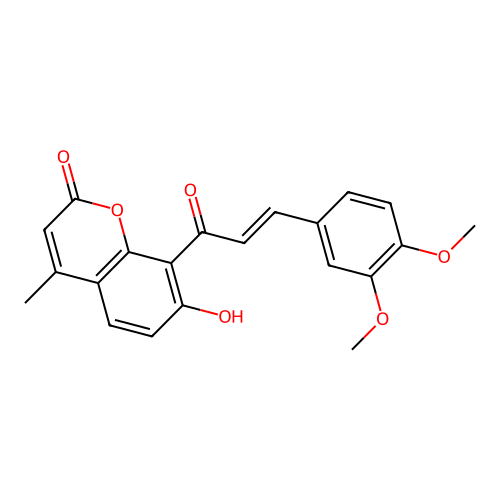 8-[(E)-3-(3,4-dimethoxyphenyl)prop-2-enoyl]-7-hydroxy-4-methylchromen-2-one structure