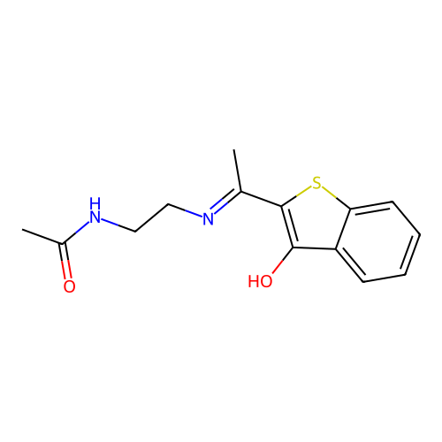 N-[2-[[(1Z)-1-(3-oxo-1-benzothiophen-2-ylidene)ethyl]amino]ethyl]acetamide structure