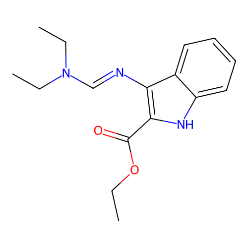 ethyl 3-{[(E)-(diethylamino)methylidene]amino}-1H-indole-2-carboxylate structure