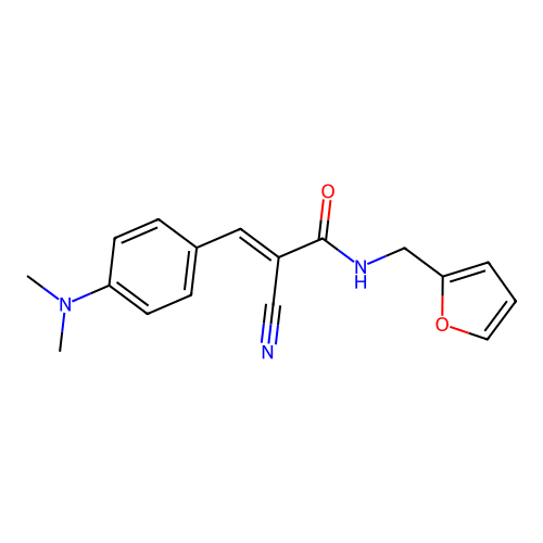 2-Cyano-3-(4-dimethylamino-phenyl)-N-furan-2-ylmethyl-acrylamide structure