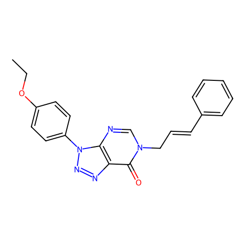 6-cinnamyl-3-(4-ethoxyphenyl)-3H-[1,2,3]triazolo[4,5-d]pyrimidin-7(6H)-one structure
