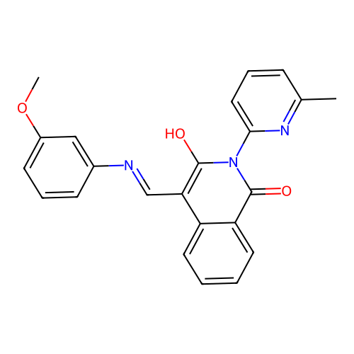 (4E)-4-[(3-methoxyanilino)methylidene]-2-(6-methylpyridin-2-yl)isoquinoline-1,3-dione structure