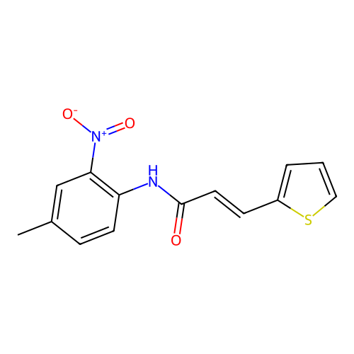 N-(4-methyl-2-nitrophenyl)-3-(2-thienyl)acrylamide structure
