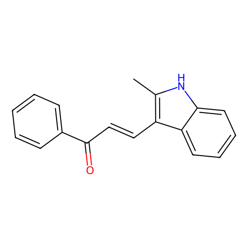 (E)-3-(2-methyl-1H-indol-3-yl)-1-phenylprop-2-en-1-one structure