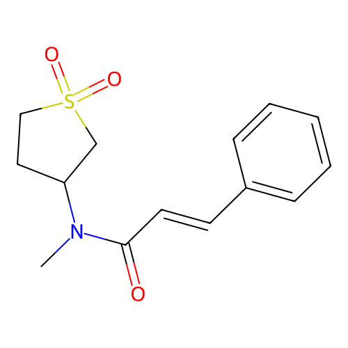 N-(1,1-dioxidotetrahydro-3-thienyl)-N-methyl-3-phenylacrylamide structure