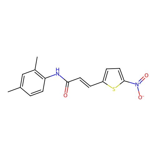(E)-N-(2,4-dimethylphenyl)-3-(5-nitrothiophen-2-yl)acrylamide structure