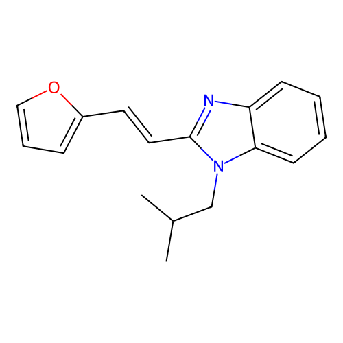 2-((E)-2-Furan-2-yl-vinyl)-1-isobutyl-1H-benzoimidazole structure