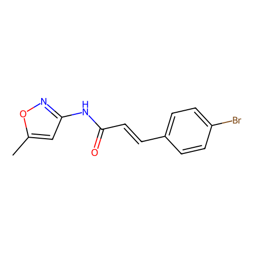 3-(4-bromophenyl)-N-(5-methyl-3-isoxazolyl)acrylamide structure