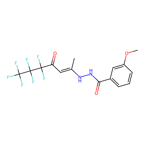 N'-(4,4,5,5,6,6,6-heptafluoro-1-methyl-3-oxo-1-hexenyl)-3-methoxybenzohydrazide structure