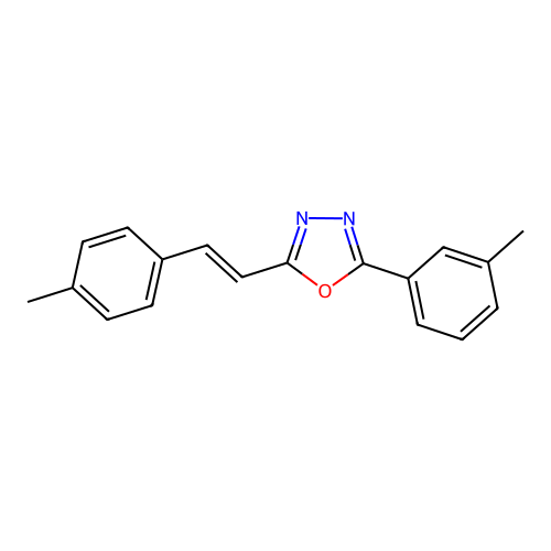 2-(3-Methylphenyl)-5-[2-(4-methylphenyl)vinyl]-1,3,4-oxadiazole structure