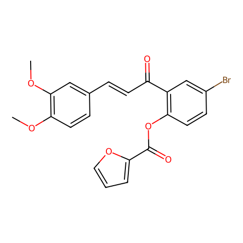 4-bromo-2-[(2E)-3-(3,4-dimethoxyphenyl)prop-2-enoyl]phenyl furan-2-carboxylate structure