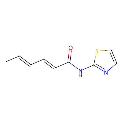 (2E,4E)-N-(1,3-thiazol-2-yl)hexa-2,4-dienamide structure