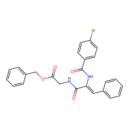 [(Z)-2-(4-Bromo-benzoylamino)-3-phenyl-acryloylamino]-acetic acid benzyl ester structure